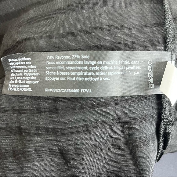 Eileen Fisher Velvet Burnout Stripe Tunic Black Size M - Picture 6 of 6